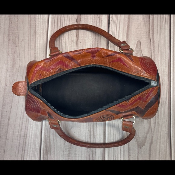 Emily Ann of Boca Raton Tooled Leather Handbag Purse Elephant Print - Picture 12 of 12